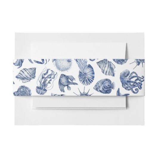 Bandeau De Faire-part Mariage Bleu de Côte (Devant Example)