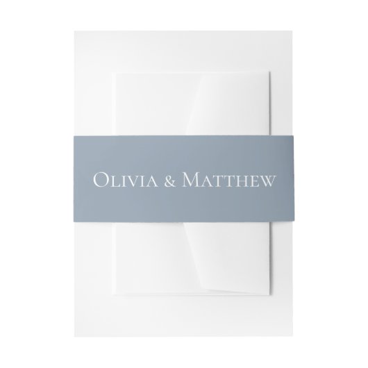 Bandeau De Faire-part Mariage bleu Dusty (Devant example)