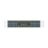 Bandeau De Faire-part Mariage bleu et vert tartan plaid (Plat)
