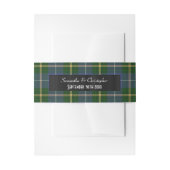 Bandeau De Faire-part Mariage bleu et vert tartan plaid (Devant example)