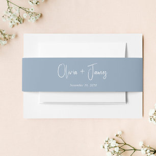 Bandeau De Faire-part Mariage bleu foncé chic
