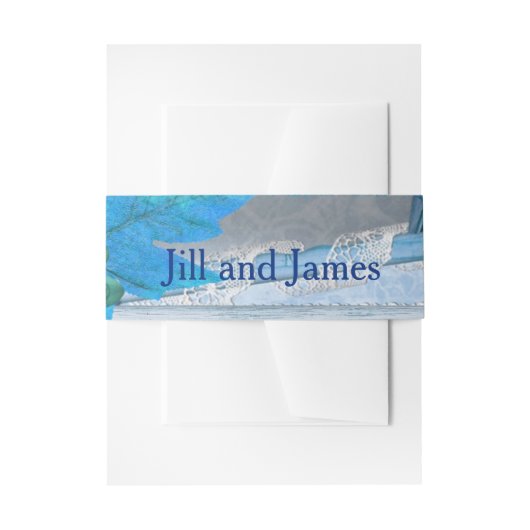 Bandeau De Faire-part Mariage bleu mou (Devant example)