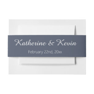 Bandeau De Faire-part Mariage Bleu Poussiéreux 