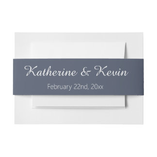 Bandeau De Faire-part Mariage Bleu Poussiéreux 
