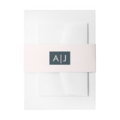 Bandeau De Faire-part Mariage bleu rose clair monogramme classique (Devant example)