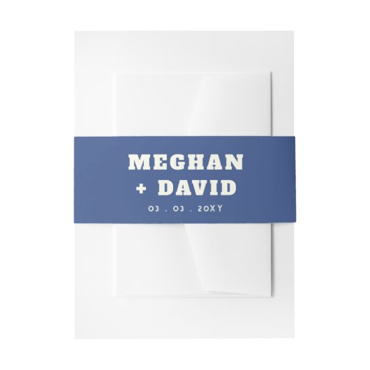 Bandeau De Faire-part Mariage bleu solide (Devant example)