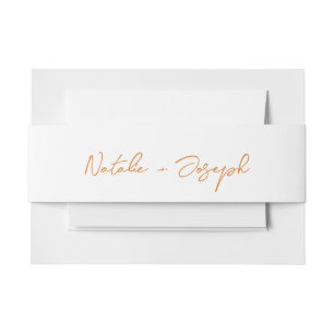 Bandeau De Faire-part Mariage Bohème Calligraphié Orange Amusant Écrit à