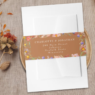 Bandeau De Faire-part Mariage Bohème Floral d'Automne