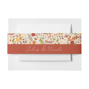 Bandeau De Faire-part Mariage Bohème Floral Rustique Automne Chute de Ma