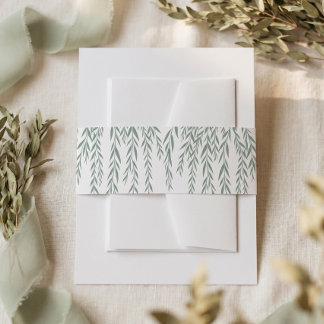 Bandeau De Faire-part Mariage Bohème Moderne Rustique avec Feuillage d'A