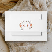 Bandeau De Faire-part Mariage bohème rustique aux fleurs orange brûlé