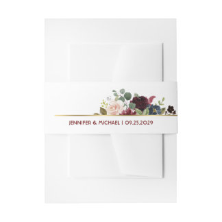 Bandeau De Faire-part Mariage Boho de la marine chic moderne de Bourgogn