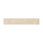 Bandeau De Faire-part Mariage Boho Floral Blanc Beige Corner (Plat)