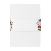 Bandeau De Faire-part Mariage boho rustique bordeaux aquarelle (Dos Example)