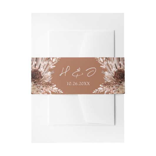 Bandeau De Faire-part Mariage Boho Terracotta (Devant example)