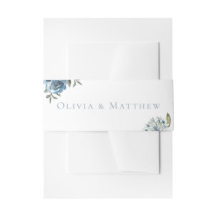 Bandeau De Faire-part Mariage botanique bleu Dusty