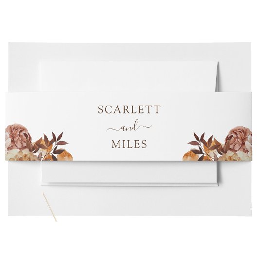 Bandeau De Faire-part Mariage Botanique d'aquarelle de la chute blanche