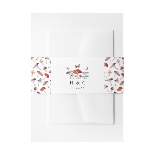 Bandeau De Faire-part Mariage botanique de champignons (Devant example)