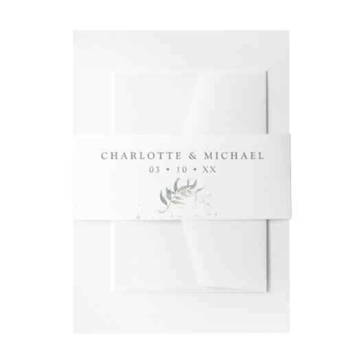 Bandeau De Faire-part Mariage botanique de feuille d'aquarelle (Devant example)