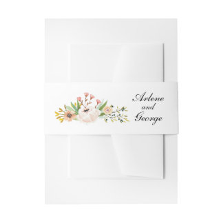 Bandeau De Faire-part Mariage Bouquet de fleurs d'aquarelle