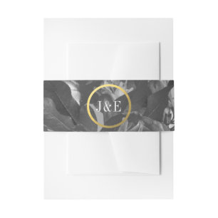 Bandeau De Faire-part Mariage Bouquet de la bague en or noir
