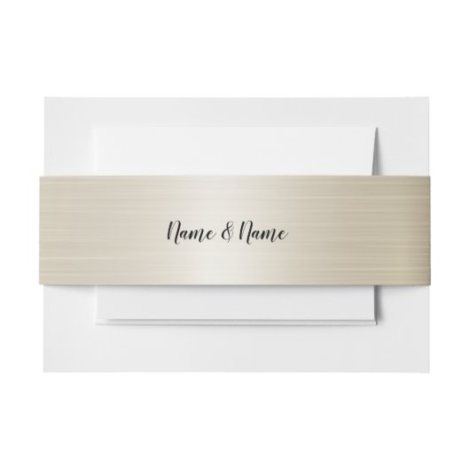 Bandeau De Faire-part Mariage bronze doré brillant élégant (Devant Example)