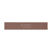 Bandeau De Faire-part Mariage Brun Foncé (Plat)