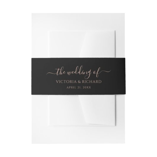 Bandeau De Faire-part Mariage Brun Foncé (Devant example)