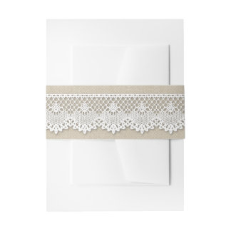 Bandeau De Faire-part Mariage Burlap et Lace