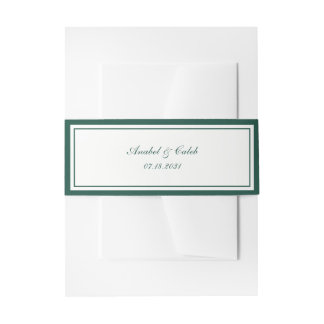 Bandeau De Faire-part Mariage Cadre de Bordure Elégant Classique Vert Fo