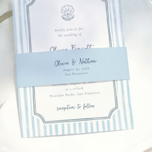 Bandeau De Faire-part Mariage Calligraphié Bleu Minimaliste Fantaisiste