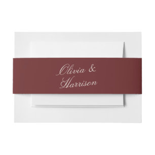Bandeau De Faire-part Mariage Calligraphie Classique Vin Profond