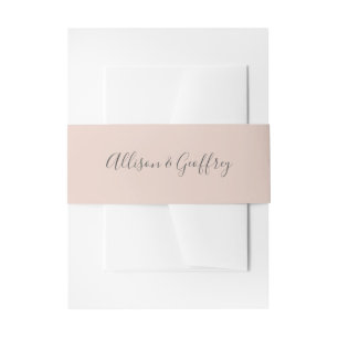 Bandeau De Faire-part Mariage Calligraphié Gris et Rose Uni