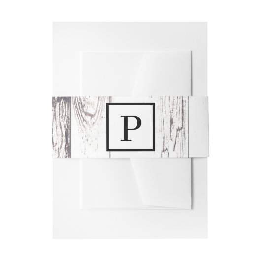 Bandeau De Faire-part Mariage campagnard de ferme rustique en bois blanc (Devant example)