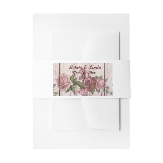 Bandeau De Faire-part Mariage campagnard Floral Rustique Rose (Devant example)