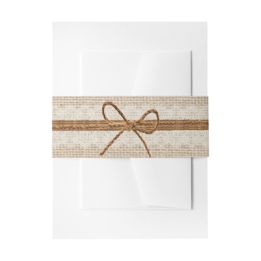 Bandeau De Faire-part Mariage campagnard Twine Burlap Rustique (Devant example)
