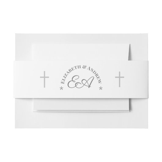 Bandeau De Faire-part Mariage catholique avec monogramme (Devant Example)