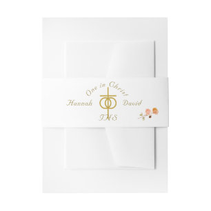Bandeau De Faire-part Mariage catholique Rose en terre cuite