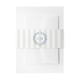 Bandeau De Faire-part Mariage champêtre français Monogramme Crête Rayure