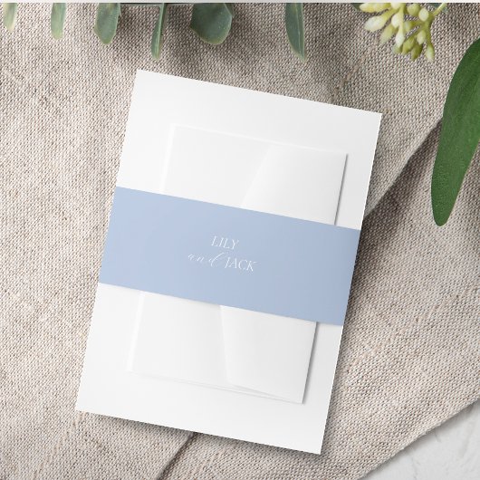 Bandeau De Faire-part Mariage chic Dusty Blue Script