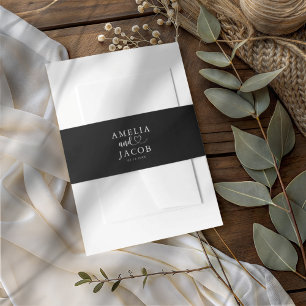 Bandeau De Faire-part Mariage Chic Typographie Noir & Blanc