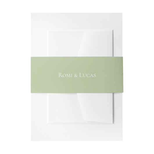 Bandeau De Faire-part Mariage Chic White & Green Couple Names (Devant example)
