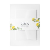 Bandeau De Faire-part Mariage citron feuillage rustique Monogramme Botan (Devant example)