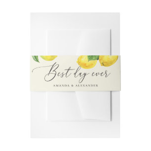 Bandeau De Faire-part Mariage citron ivoire doux Élégant Citrus rustiq