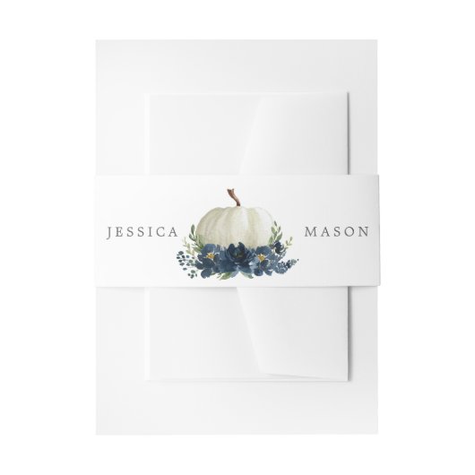 Bandeau De Faire-part Mariage Citrouille bleu de la marine (Devant example)