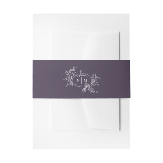 Bandeau De Faire-part Mariage citrouille Monogramme (Devant example)
