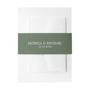 Bandeau De Faire-part Mariage classique brossé vert foncé