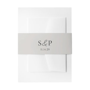 Bandeau De Faire-part Mariage Classique Gris Élégant