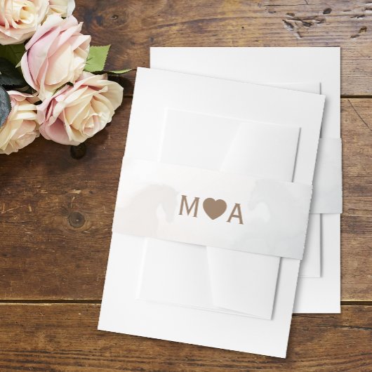 Bandeau De Faire-part Mariage Couple Monogramme Invitation Bande de vent