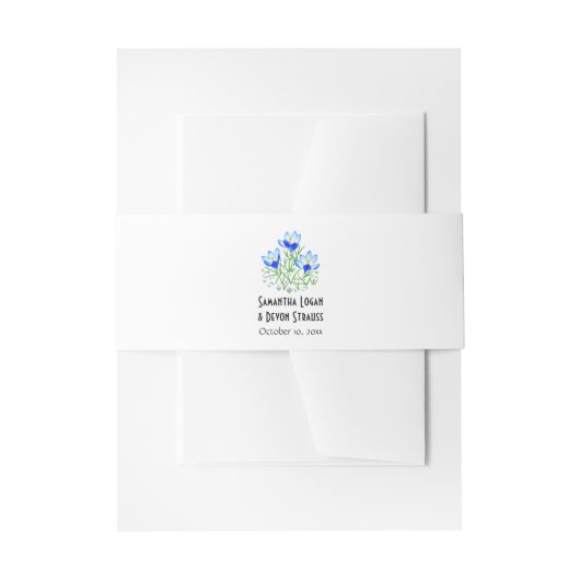 Bandeau De Faire-part Mariage Crocus Bleu (Devant example)